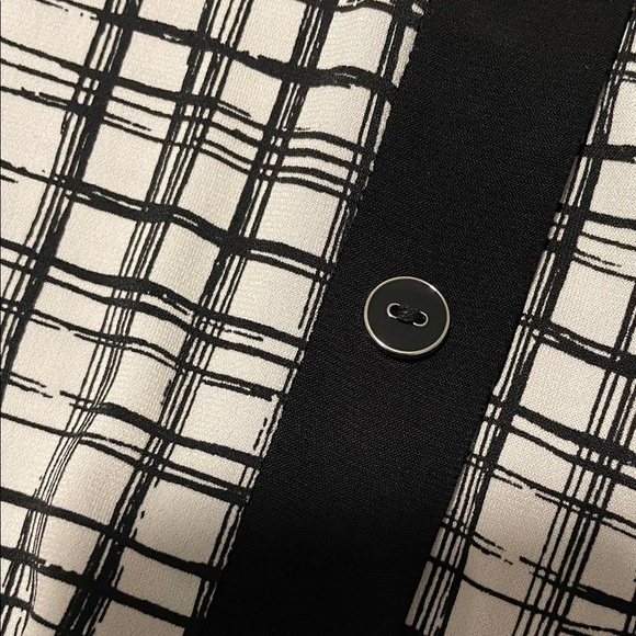 Black and White Checkered Women's Blouse - Picture 3 of 5